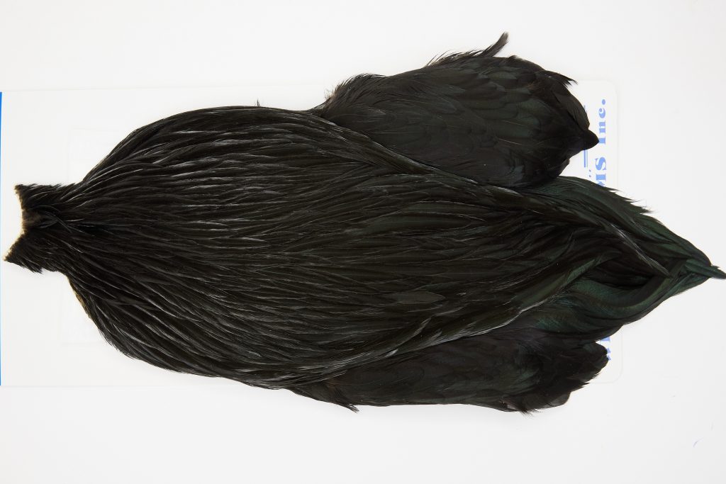 FWRC22 Freshwater Wet Fly Hackle Rooster Cape Black