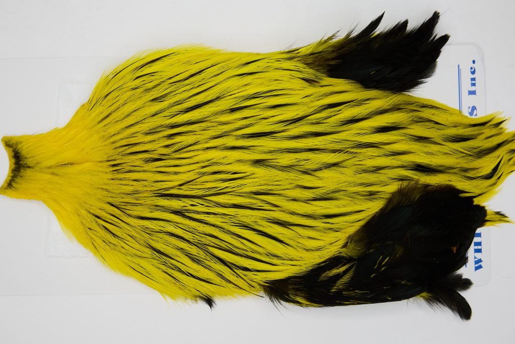 FWRC3 Freshwater Wet Fly Hackle Rooster Cape Badger Yellow